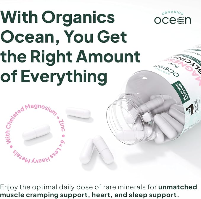 Organics Ocean Pure Magnesium Glycinate & Chelated Zinc | 90 Capsules