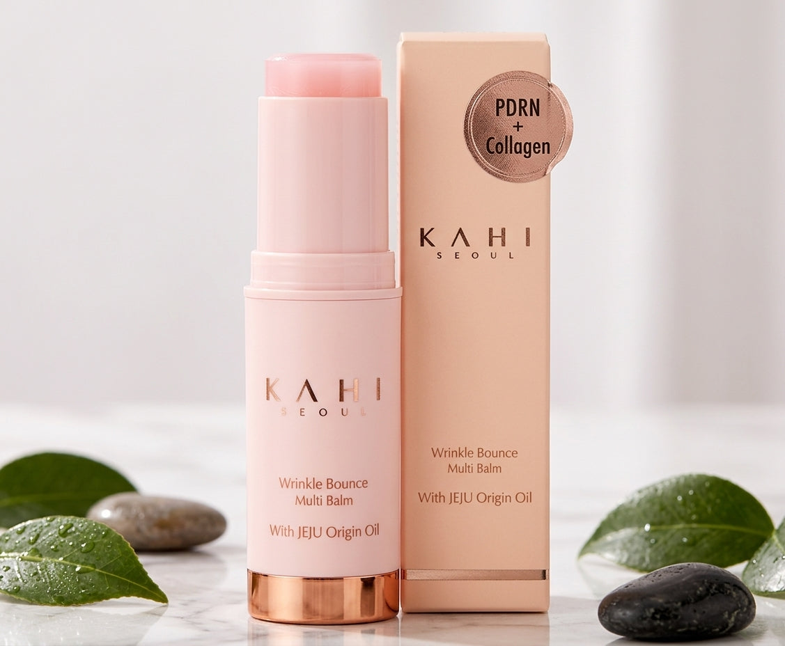 KAHI Wrinkle Bounce Multi Balm Stick – Hydrating Anti-Aging Moisturizing Balm with Jeju Origin Oil (9g)